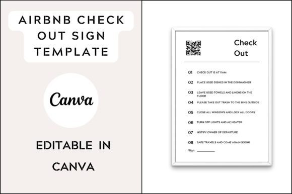 Airbnb Check out Rules Template with QR